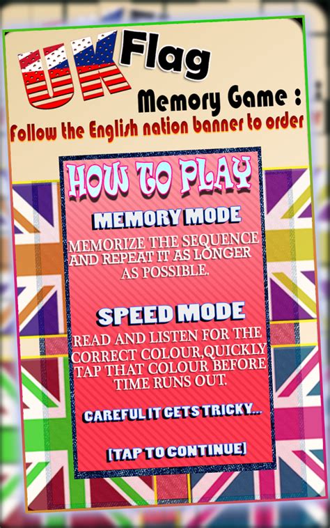 UK Flag Memory Game : Follow the English nation banner to order - Gold ...