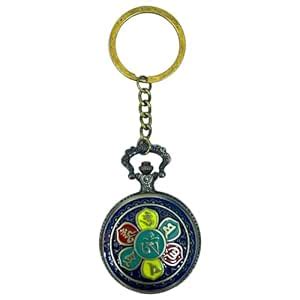 AUGEN Premium Pocket Watch Metal Keychain TibetanPrayer-4 Retro Vintage ...