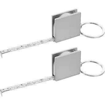 NUOBESTY 1M Tape Measure Keychain 2Pcs, Mini Steel Tape Retractable ...