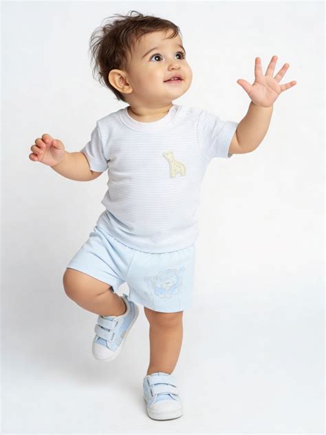 Buy HOP Baby Boys Blue Printed Cotton T-Shirt - Pack of 3 from Westside