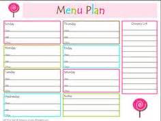 13 Organisers Templates ideas | meals for the week, weekly meal planner ...