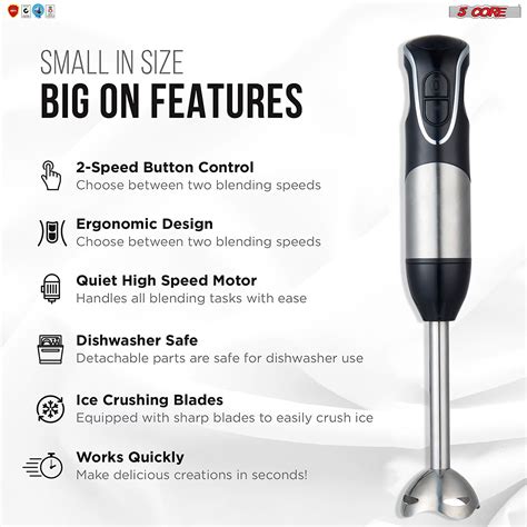 Buy 5 Core Immersion Hand Blender 500W Multifunctional Powerful ...