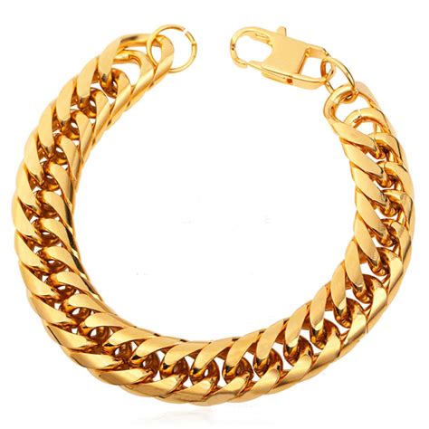 Buy DesignIN® 7mm Cuban Link 100% 316L Stainless Steel 18k Gold Plated ...