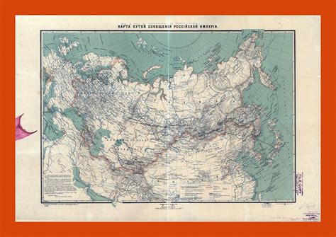 Old Map Of Russian Empire 19th Century Map Of The Russian Empire And
