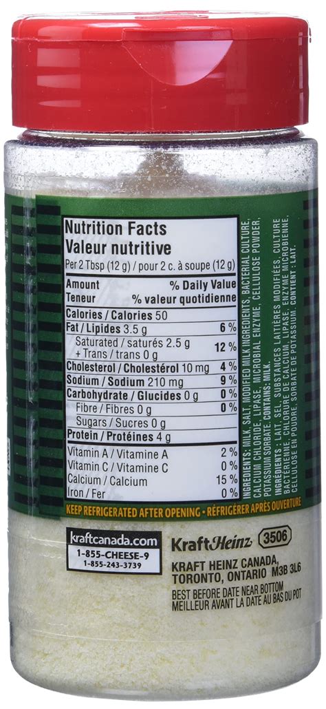 Kraft Parmesan Cheese Nutrition Facts at Elissa Thomas blog