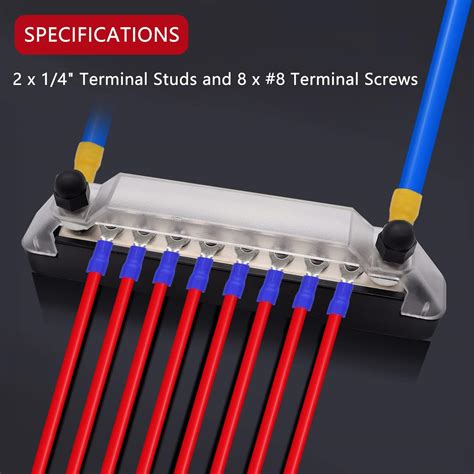 Buy Aienxn Black Power Distribution Terminal Block 2 x M6 Terminal ...