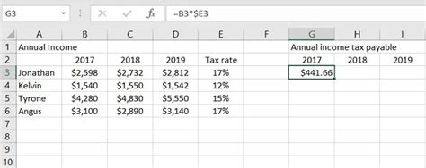 Image result for Mixed Reference Excel Example