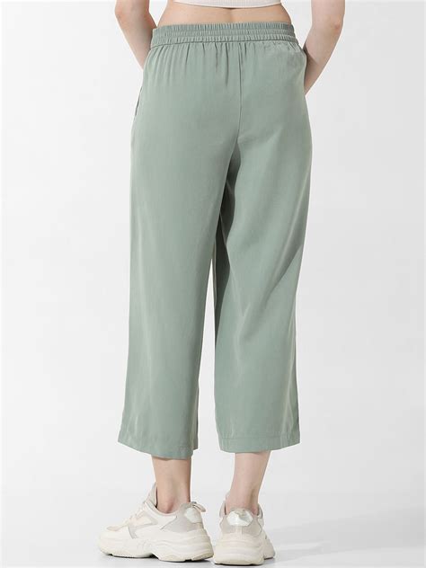 Light Green Mid Rise Culottes
