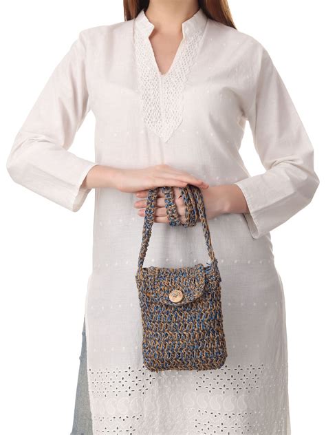 Bohemian Vibes: Jute Blue Crochet Sling Bag – Happy Cultures