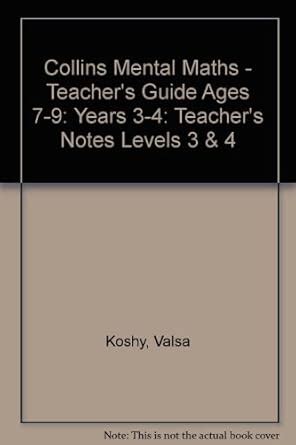 Buy Collins Mental Maths – Teacher’s Guide Ages 7–9: Years 3–4 Book ...