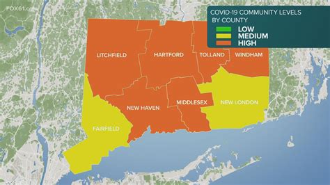 connecticut counties map with cities