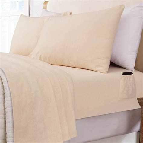 Sleepdown 100% Cotton Flannel Sheets Queen Size Bed Sheets Set with ...