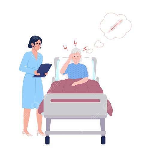 Gambar Dokter Merawat Pasien Dengan Karakter Vektor Warna Semi Datar ...