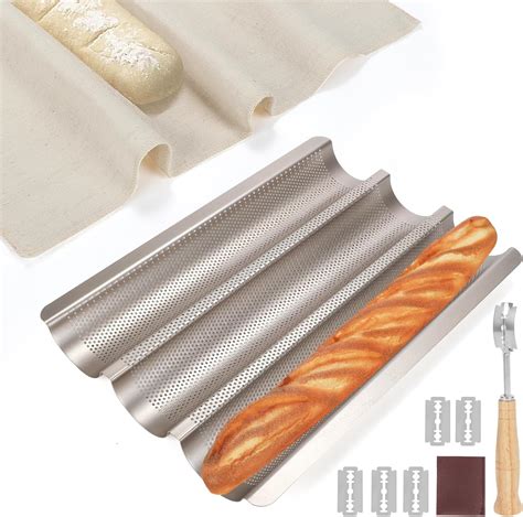Amazon.com: Barlket Perforated Baguette Baking Pan, Nonstick French ...