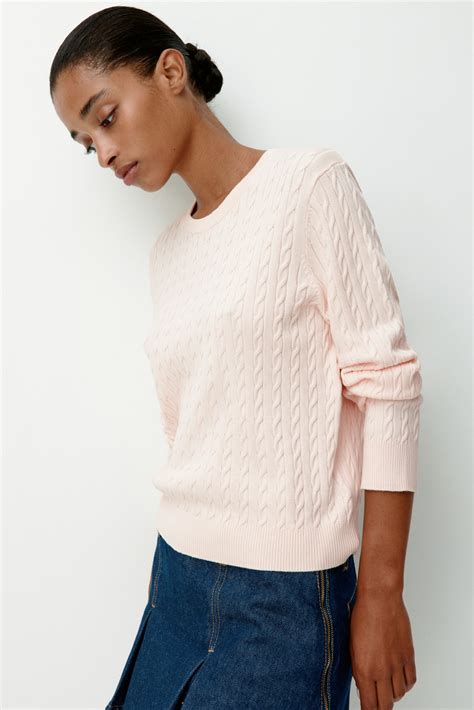 Women's Light pink Cable-Knit Sweater | H&M CA