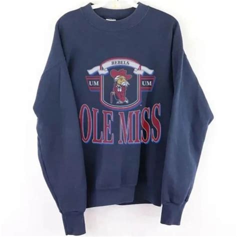 Vintage 90s Ole Miss Rebels University Crewneck Sweatshirt, Ole Miss ...