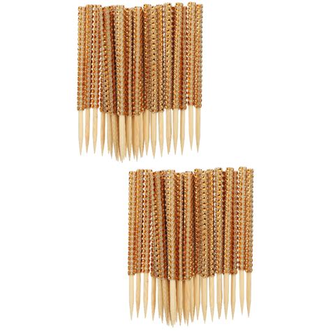 60 Pcs Candy Apples Sticks Bamboo Chocolate Sticks Glitter Bamboo ...