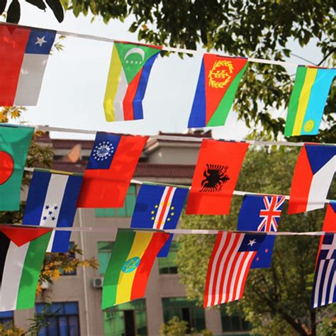 100/200 Countries Flag Banner International World Flags String Flags Bunting Banner National ...
