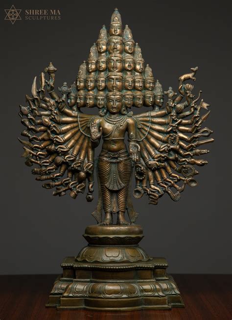 Sadashiva 20" Panchaloha Sculpture | 25 Heads, 50 Hands | Antique ...