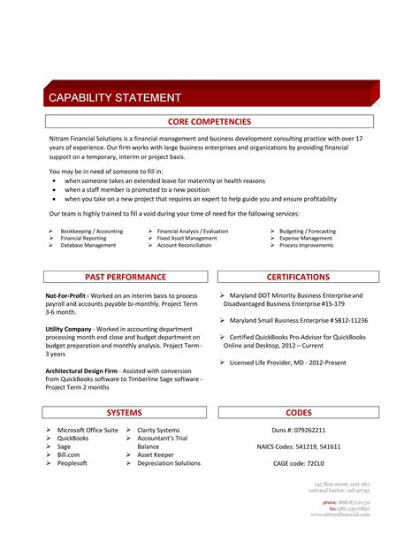 39 Effective Capability Statement Templates (+ Examples) ᐅ TemplateLab