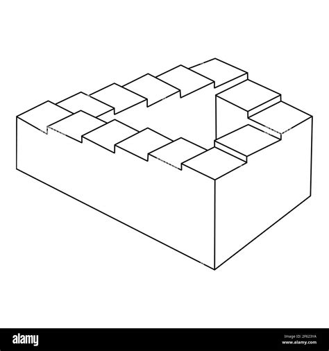Optical Illusion, Penrose Stairs, Illustration Stock Photo - Alamy