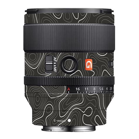 Grayscale Topographic Lines Sony FE 35mm f/1.4 GM Camera Lens Skin