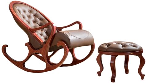 EVITA HOME美式真皮摇椅成人家用沙发摇椅复古创意设计师躺椅北欧-休闲椅-2021美间（软装设计采购助手）