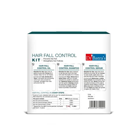 Buy Dr Batra’s Hair Fall Control Kit - Shampoo, Oil and Serum - 525 ml ...