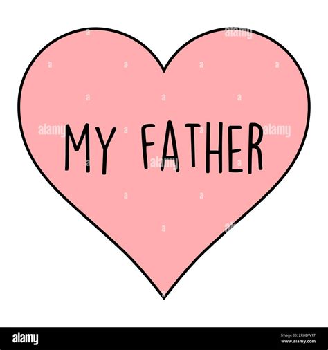 I love my father with pink heart on white background. Isolated ...