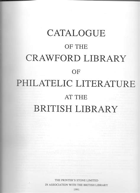 Crawford Library of Philatelic Literature at the British Library ...