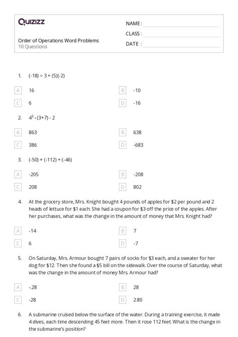 Image result for Practice Word Problems Order of Operations