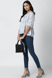 VAN HEUSEN Casual Floral Print Women White, Blue Top - Buy VAN HEUSEN ...