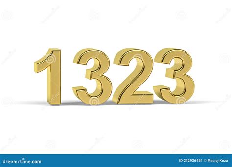Golden 3d Number 1323 - Year 1323 Isolated On White Background Royalty ...