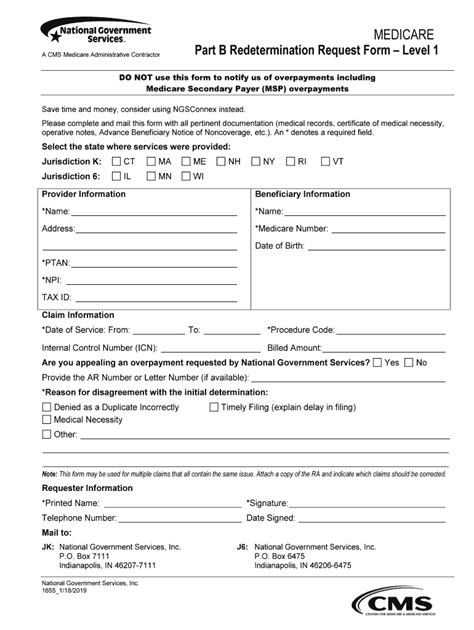 Fillable Online Part B Redetermination Request Form Level 1 Fax Email ...