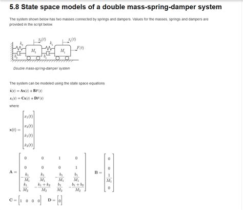 Double Spring Mass Damper System Questions 的图像结果