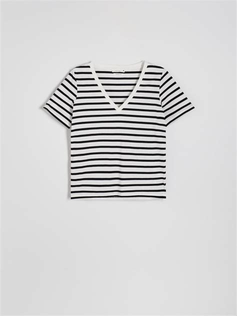 T-shirt regular z merceryzowanej bawełny Kolor wielobarwny - RESERVED ...