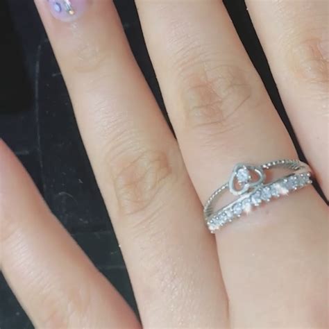 Zarkan Crown Heart American Diamond 925 Sterling Silver Ring