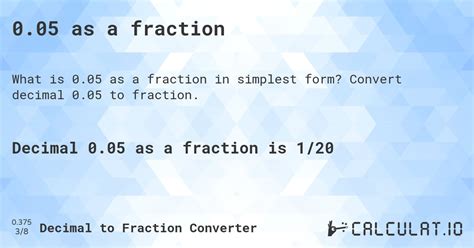 0.05 as a fraction - Calculatio