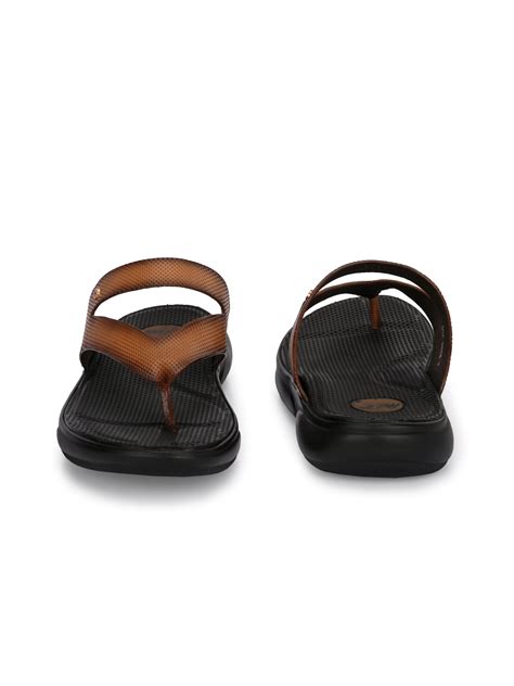 Hitz Men's Tan Leather Open Toe Comfort Slippers – Hitz Shoes Online