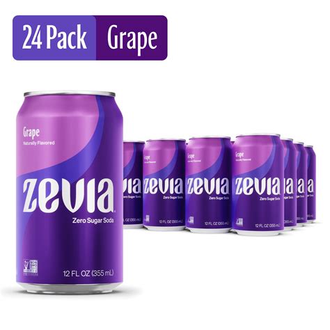 Zevia Zero Sugar, Grape Soda, 12 Fl Oz (Pack of 24) - Walmart.com