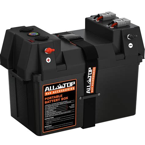 ALL-TOP Smart Battery Box, 12V Marine Case w/ 50AMP Connectors, Multi ...