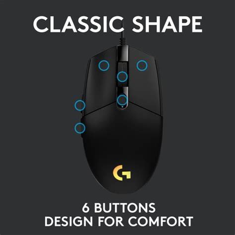 Logitech G102 Wired Ambidextrous Optical Gaming Mouse Light Sync / Adj ...