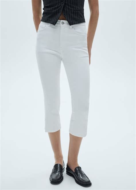 Side opening capri jeans - Women | MANGO USA