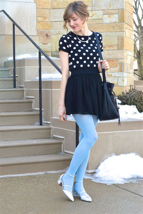 Colored tights outfit