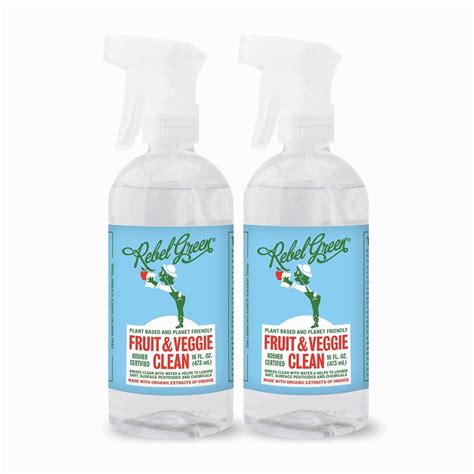 Rebel Green Fruit & Veggie Wash - Natural Produce Wash - Plant-Based ...