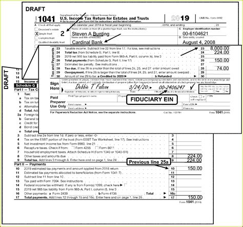 Image result for Form 1041 Examples