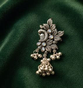 HARISHREE ENTERPRISE Darshika Oxidised Silver Peacock Leaf Designer ...