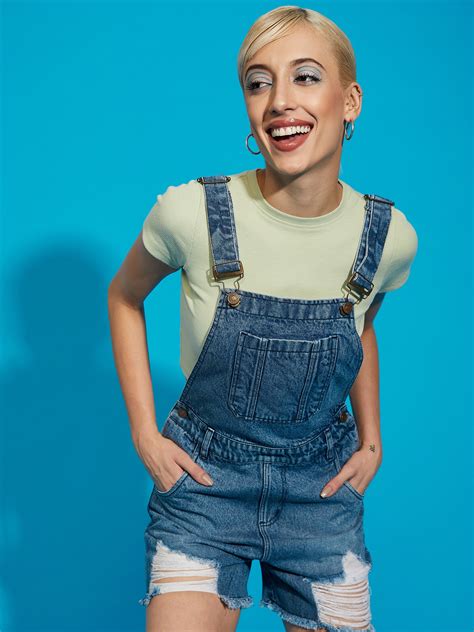 Buy Blue Denim Distress Dungaree Online At Best Price - Sassafras.in