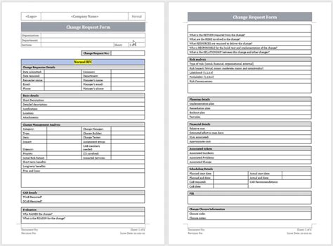 Change request form – ITSM Docs - ITSM Documents & Templates