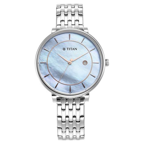 Buy Online Titan Workwear Blue Dial Analog with Date Stainless Steel ...